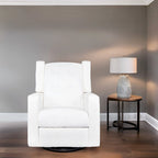 Sillón reclinable giratorio y balancín de microfibra y madera maciza, para sala de estar, dormitorio