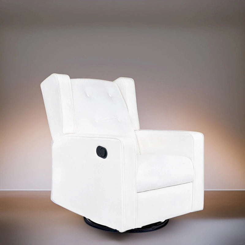 Sillón reclinable giratorio y balancín de microfibra y madera maciza, para sala de estar, dormitorio