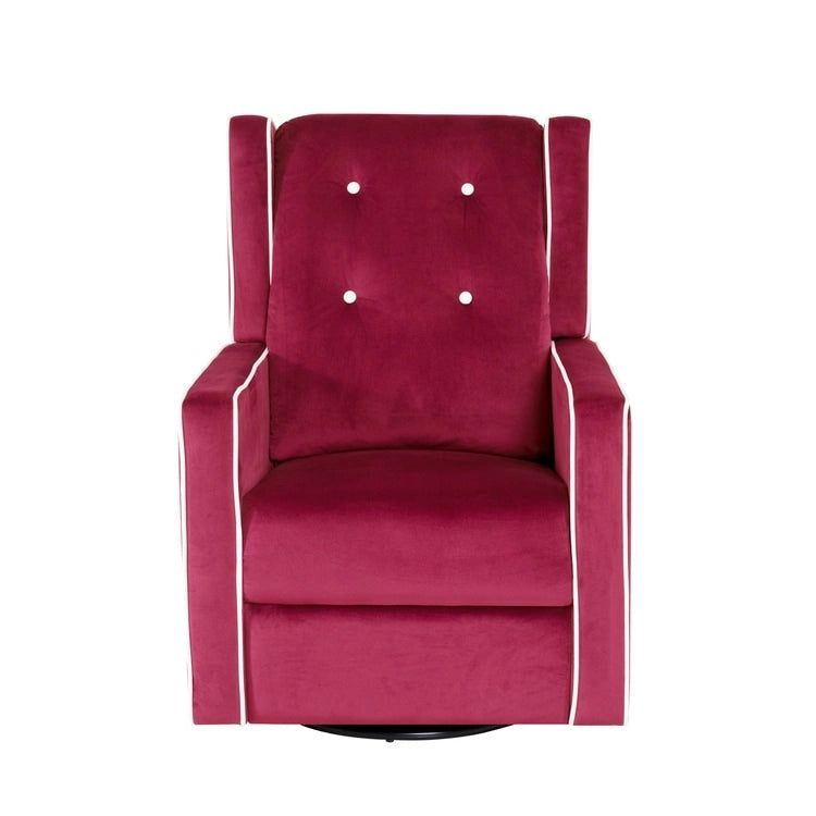 Sillón reclinable giratorio y balancín de microfibra y madera maciza, para sala de estar, dormitorio