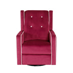 Sillón reclinable giratorio y balancín de microfibra y madera maciza, para sala de estar, dormitorio