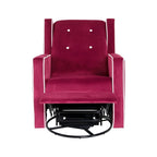 Sillón reclinable giratorio y balancín de microfibra y madera maciza, para sala de estar, dormitorio