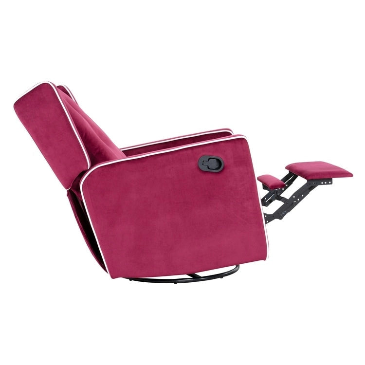 Sillón reclinable giratorio y balancín de microfibra y madera maciza, para sala de estar, dormitorio