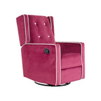 Sillón reclinable giratorio y balancín de microfibra y madera maciza, para sala de estar, dormitorio