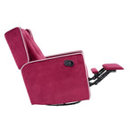 Sillón reclinable giratorio y balancín de microfibra y madera maciza, para sala de estar, dormitorio