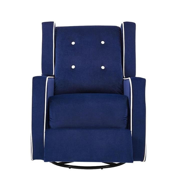 Sillón reclinable giratorio y balancín de microfibra y madera maciza, para sala de estar, dormitorio