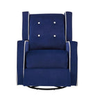 Sillón reclinable giratorio y balancín de microfibra y madera maciza, para sala de estar, dormitorio