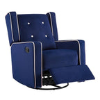 Sillón reclinable giratorio y balancín de microfibra y madera maciza, para sala de estar, dormitorio