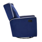 Sillón reclinable giratorio y balancín de microfibra y madera maciza, para sala de estar, dormitorio