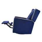 Sillón reclinable giratorio y balancín de microfibra y madera maciza, para sala de estar, dormitorio
