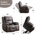 Sillón reclinable eléctrico cómodo con masaje, calefacción, portavasos y puerto USB