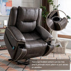 Sillón reclinable eléctrico cómodo con masaje, calefacción, portavasos y puerto USB