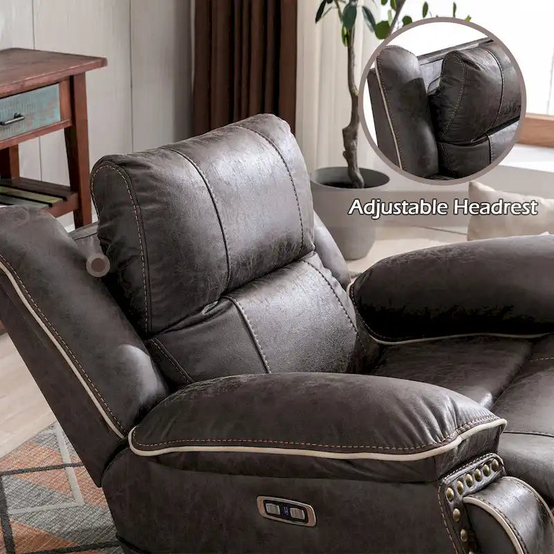 Sillón reclinable eléctrico cómodo con masaje, calefacción, portavasos y puerto USB
