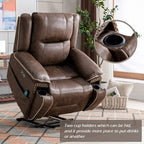 Sillón reclinable eléctrico cómodo con masaje, calefacción, portavasos y puerto USB