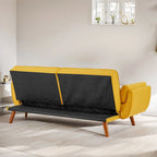 Sofá cama futón de 75.39 pulgadas, sofá cama tapizado convertible con respaldo reclinable dividido y capitoné