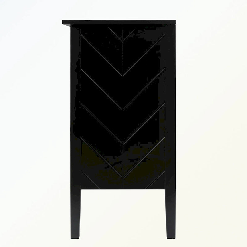 Aparador de madera de 2 puertas en negro/blanco roto, con estantes ajustables