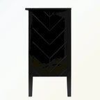 Aparador de madera de 2 puertas en negro/blanco roto, con estantes ajustables