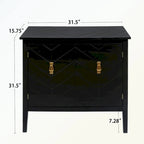 Aparador de madera de 2 puertas en negro/blanco roto, con estantes ajustables