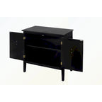 Aparador de madera de 2 puertas en negro/blanco roto, con estantes ajustables