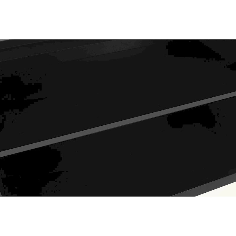 Aparador de madera de 2 puertas en negro/blanco roto, con estantes ajustables