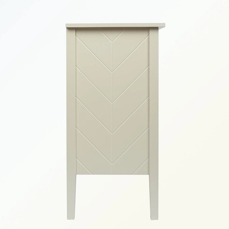 Aparador de madera de 2 puertas en negro/blanco roto, con estantes ajustables