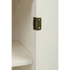 Aparador de madera de 2 puertas en negro/blanco roto, con estantes ajustables