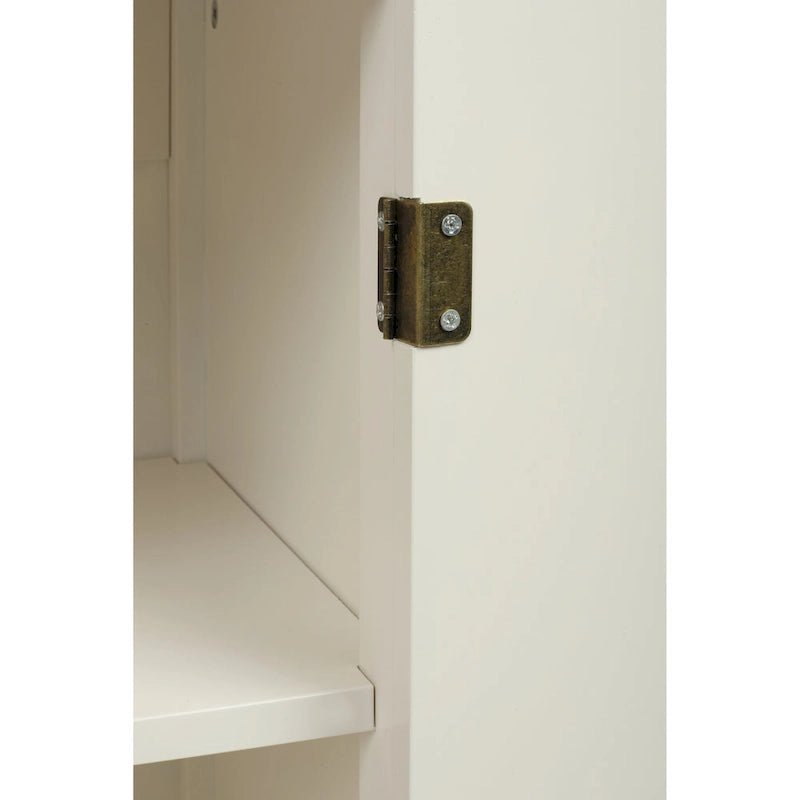 Aparador de madera de 2 puertas en negro/blanco roto, con estantes ajustables