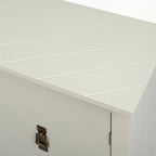 Aparador de madera de 2 puertas en negro/blanco roto, con estantes ajustables