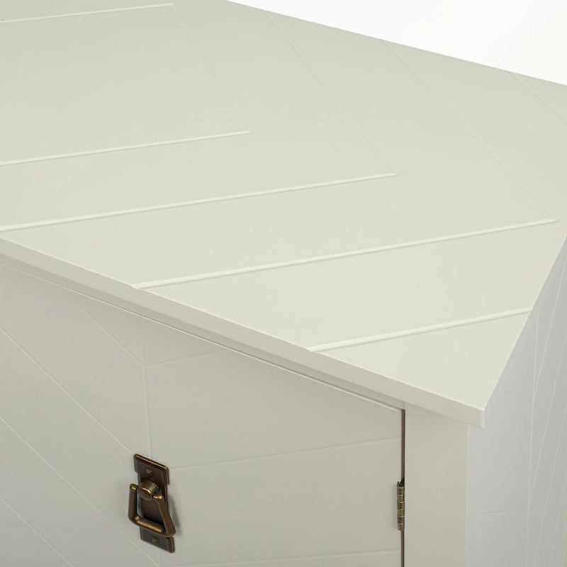 Aparador de madera de 2 puertas en negro/blanco roto, con estantes ajustables