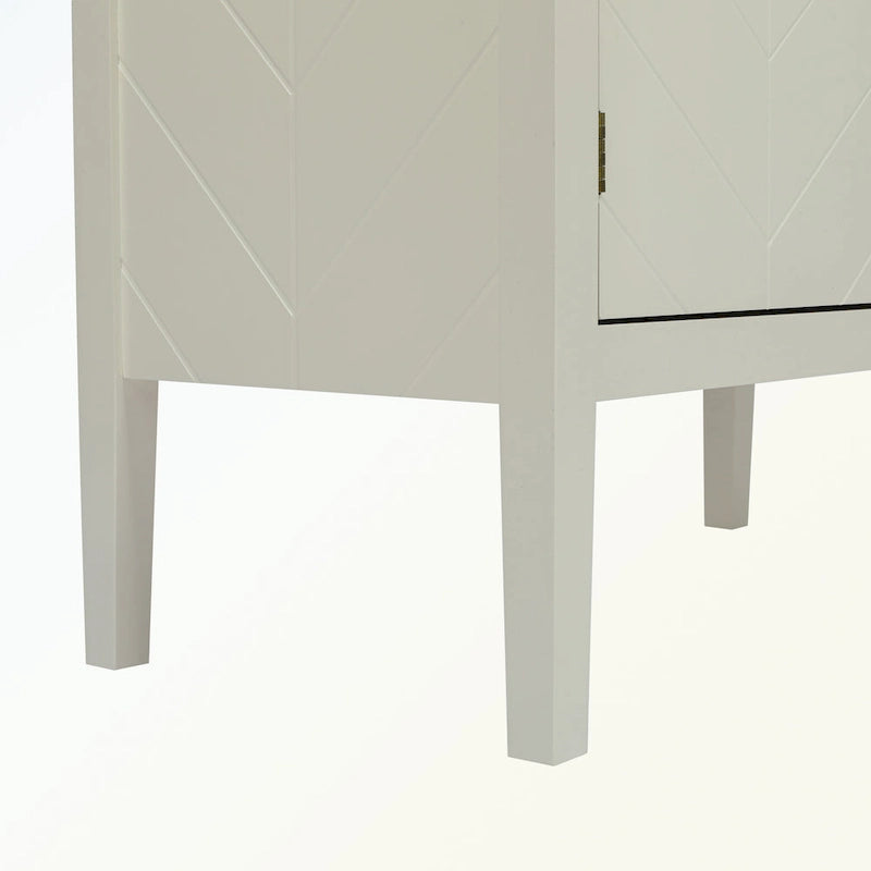 Aparador de madera de 2 puertas en negro/blanco roto, con estantes ajustables