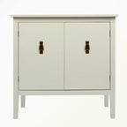 Aparador de madera de 2 puertas en negro/blanco roto, con estantes ajustables
