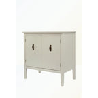 Aparador de madera de 2 puertas en negro/blanco roto, con estantes ajustables