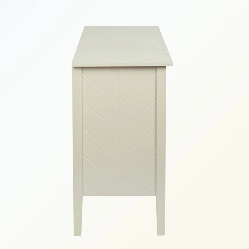 Aparador de madera de 2 puertas en negro/blanco roto, con estantes ajustables