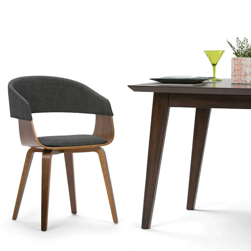 Silla de comedor individual de madera curvada de mediados de siglo - 20.5 an. x 21.7 prof. x 30.9 al.