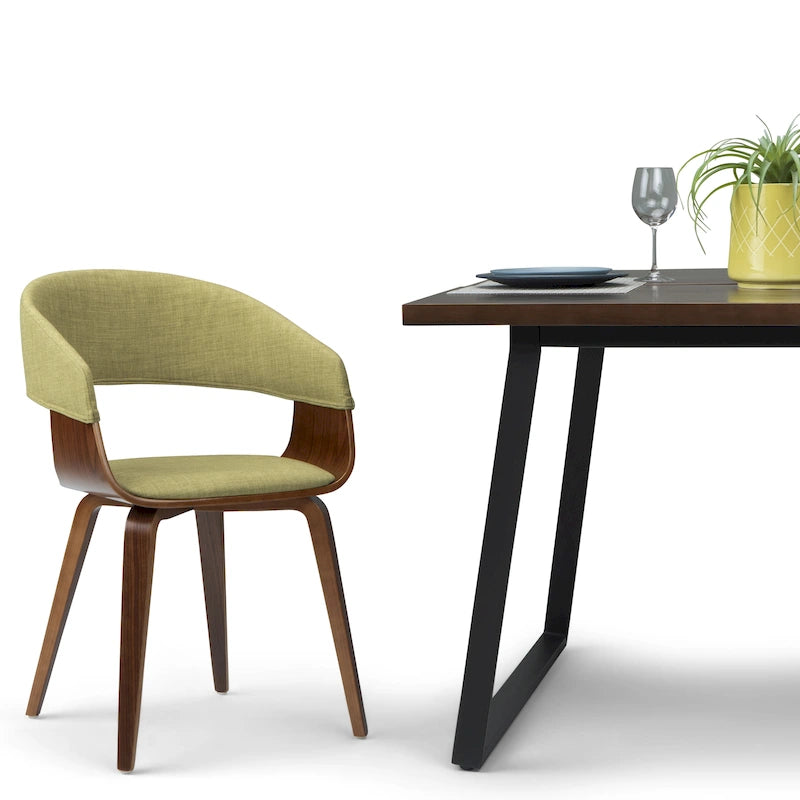 Silla de comedor individual de madera curvada de mediados de siglo - 20.5 an. x 21.7 prof. x 30.9 al.