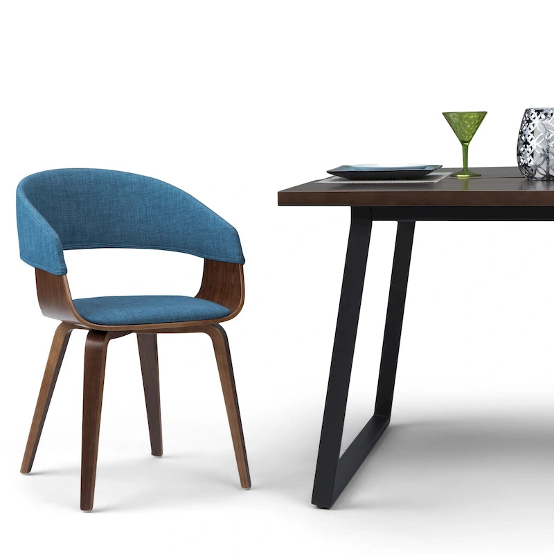 Silla de comedor individual de madera curvada de mediados de siglo - 20.5 an. x 21.7 prof. x 30.9 al.