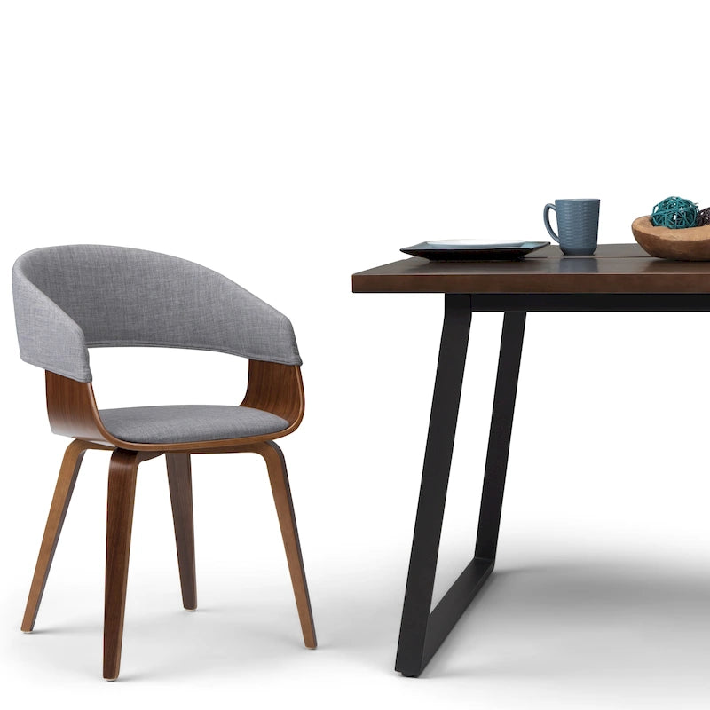 Silla de comedor individual de madera curvada de mediados de siglo - 20.5 an. x 21.7 prof. x 30.9 al.