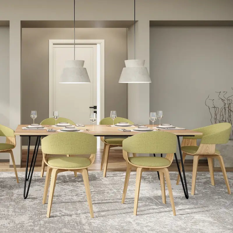 Silla de comedor individual de madera curvada de mediados de siglo - 20.5 an. x 21.7 prof. x 30.9 al.
