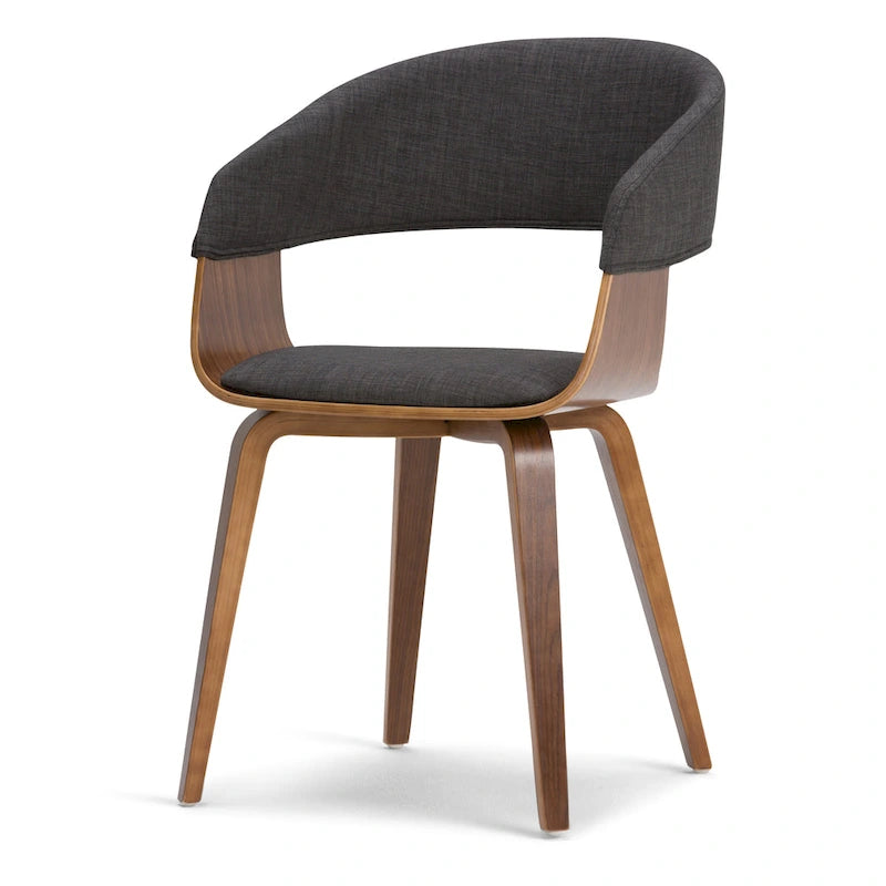 Silla de comedor individual de madera curvada de mediados de siglo - 20.5 an. x 21.7 prof. x 30.9 al.