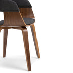 Silla de comedor individual de madera curvada de mediados de siglo - 20.5 an. x 21.7 prof. x 30.9 al.