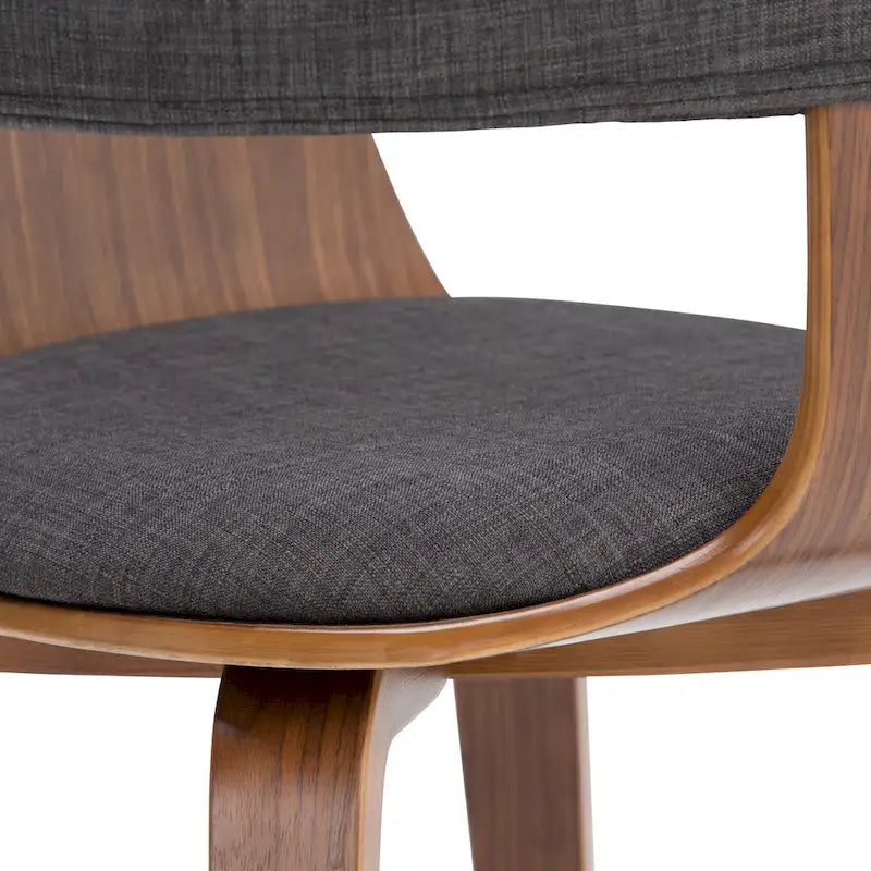 Silla de comedor individual de madera curvada de mediados de siglo - 20.5 an. x 21.7 prof. x 30.9 al.