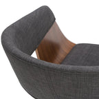 Silla de comedor individual de madera curvada de mediados de siglo - 20.5 an. x 21.7 prof. x 30.9 al.