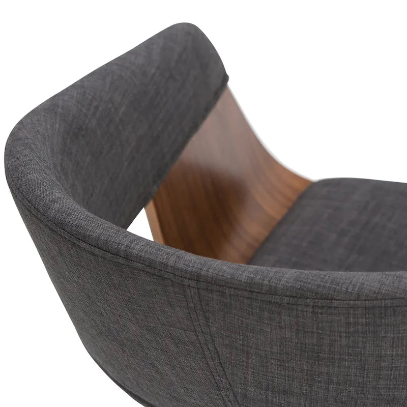 Silla de comedor individual de madera curvada de mediados de siglo - 20.5 an. x 21.7 prof. x 30.9 al.