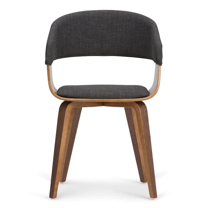 Silla de comedor individual de madera curvada de mediados de siglo - 20.5 an. x 21.7 prof. x 30.9 al.