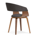 Silla de comedor individual de madera curvada de mediados de siglo - 20.5 an. x 21.7 prof. x 30.9 al.