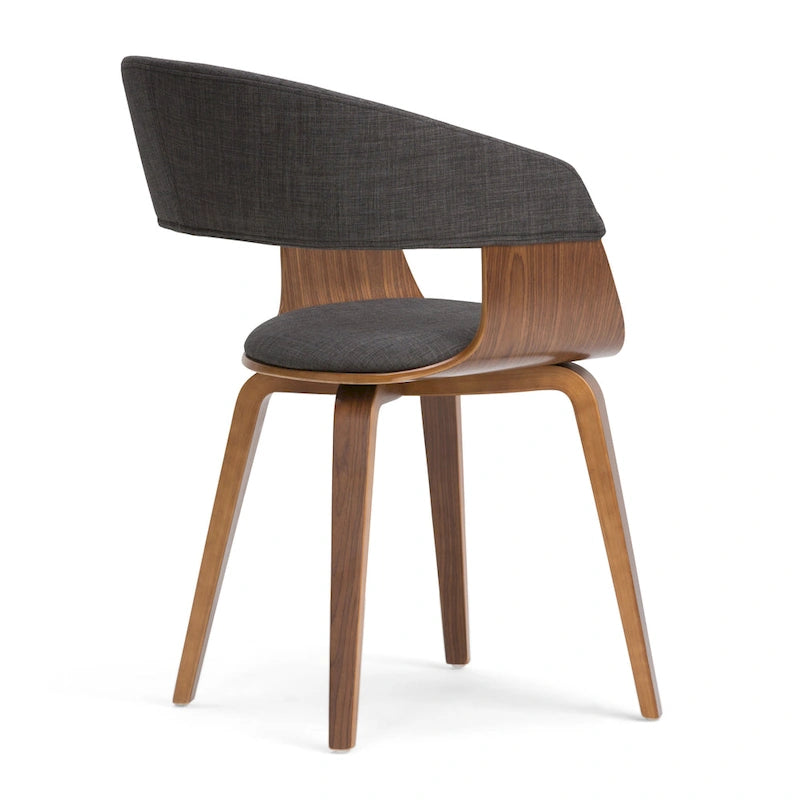 Silla de comedor individual de madera curvada de mediados de siglo - 20.5 an. x 21.7 prof. x 30.9 al.