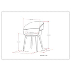 Silla de comedor individual de madera curvada de mediados de siglo - 20.5 an. x 21.7 prof. x 30.9 al.