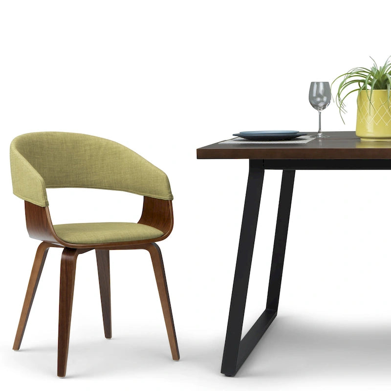 Silla de comedor individual de madera curvada de mediados de siglo - 20.5 an. x 21.7 prof. x 30.9 al.