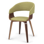 Silla de comedor individual de madera curvada de mediados de siglo - 20.5 an. x 21.7 prof. x 30.9 al.
