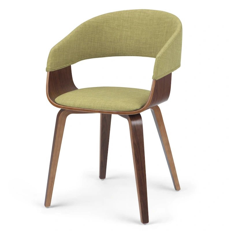 Silla de comedor individual de madera curvada de mediados de siglo - 20.5 an. x 21.7 prof. x 30.9 al.