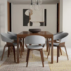 Silla de comedor individual de madera curvada de mediados de siglo - 20.5 an. x 21.7 prof. x 30.9 al.